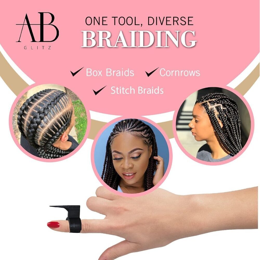 Hair Parting Tool Plastic Adjustable Finger Comb for Braiding and Styling - Picture 4 of 7